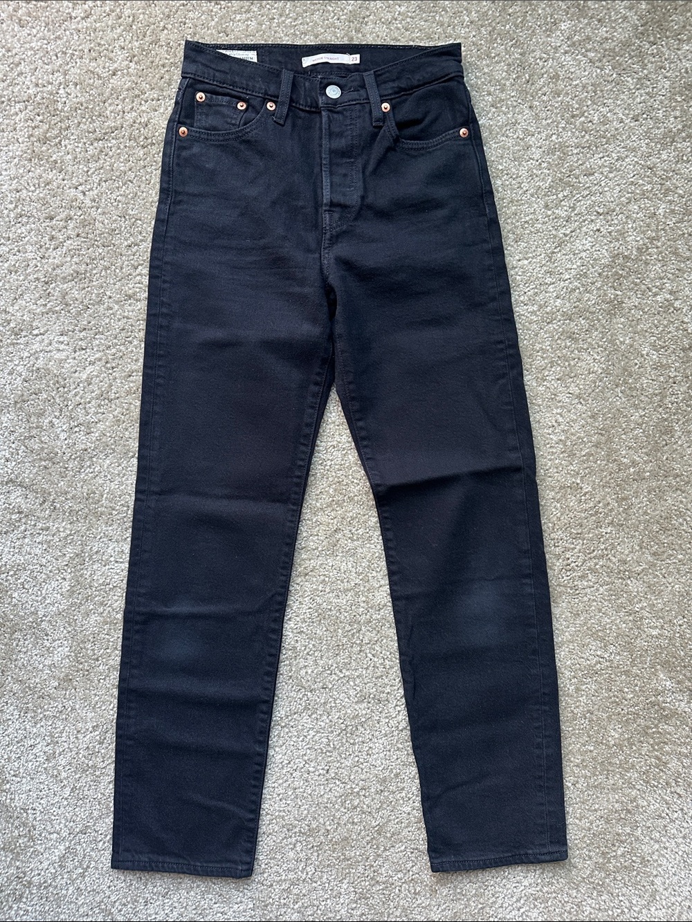 Levi’s Premium Wedgie Straight Jeans | Jet Black | Size 23